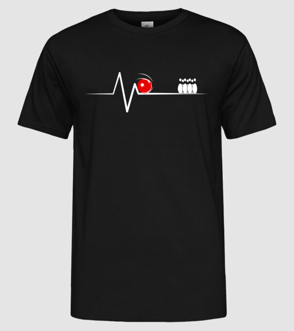 Bowling EKG model negru pe tricou