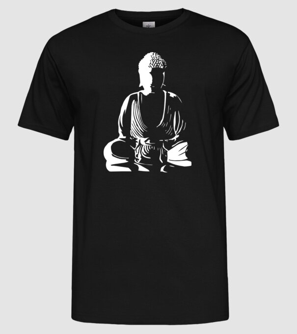 buddha silhouette model negru pe tricou