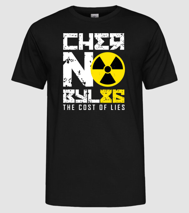 'Chernobyl ''86 3 culori' model negru pe tricou