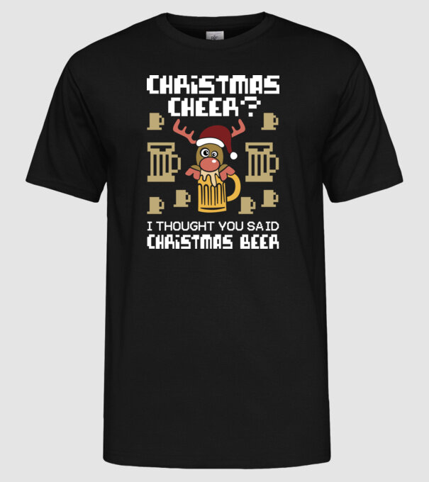Christmas beer pulovăr urât model negru pe tricou