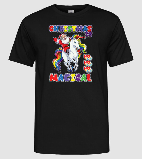 CHRISTMAS IS MAGICAL model negru pe tricou