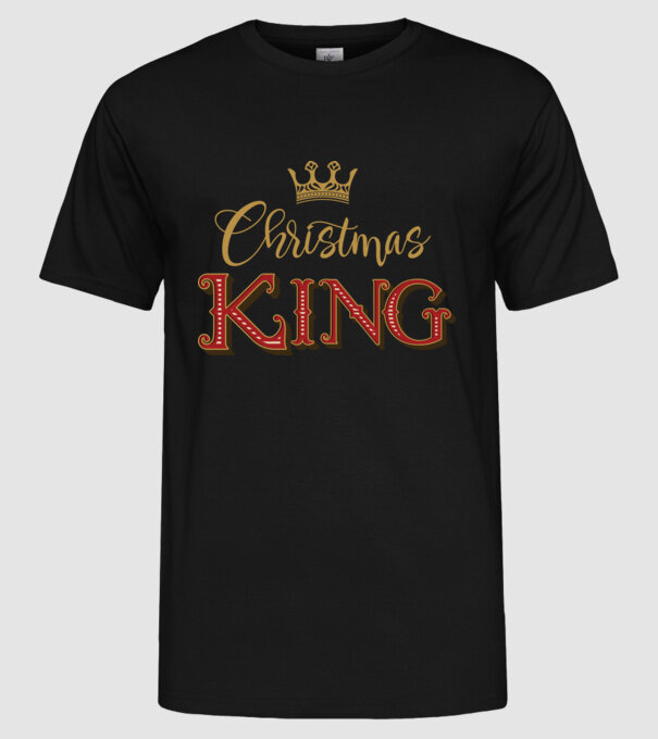 Christmas King model negru pe tricou