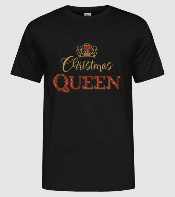 Christmas Queen model negru pe tricou