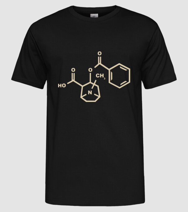 Cocaine model negru pe tricou