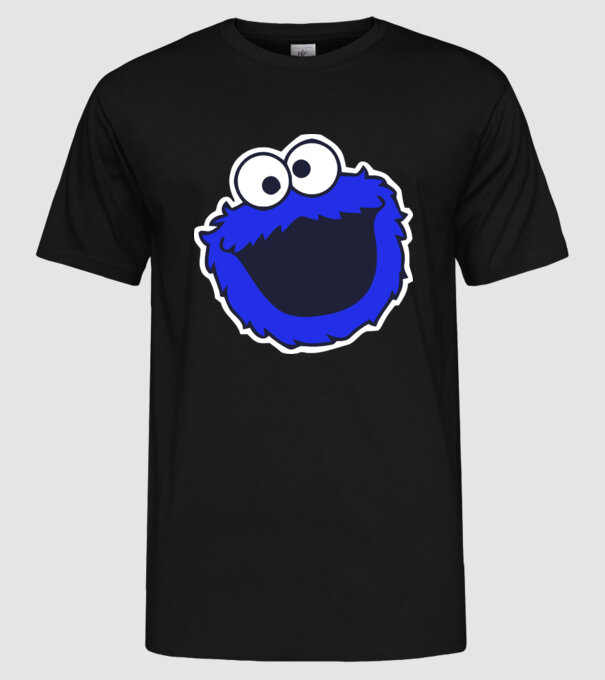 Cookie Monster Face model negru pe tricou