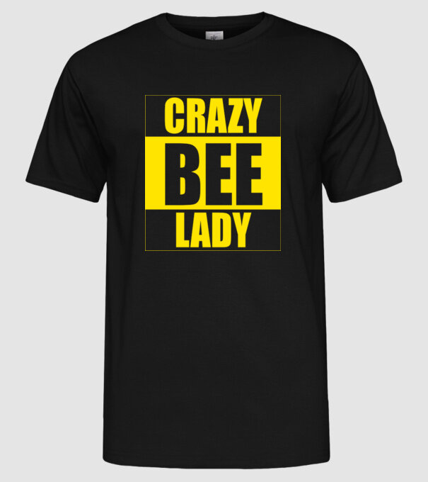 Crazy bee lady model negru pe tricou