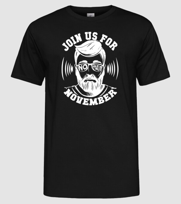 Alătură-te mișcării No Shave November (engleză) model negru pe tricou