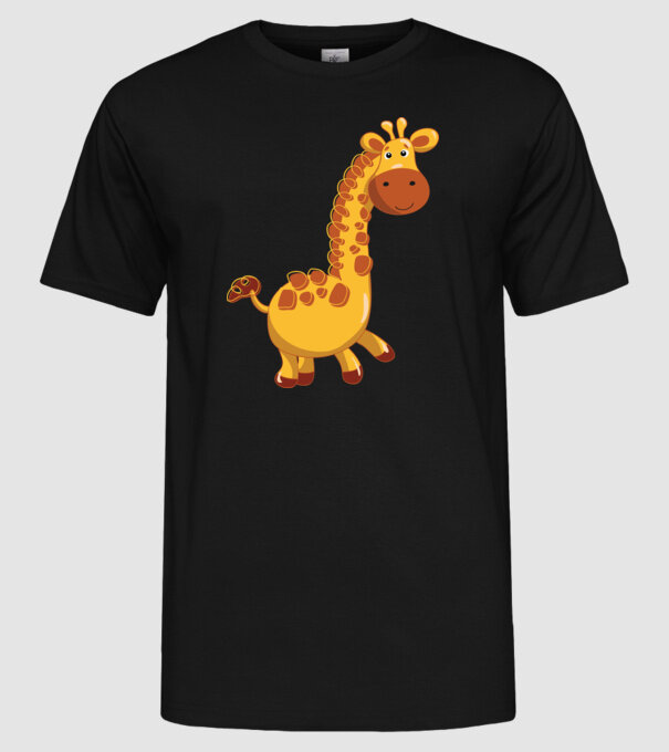 Cute giraffe model negru pe tricou