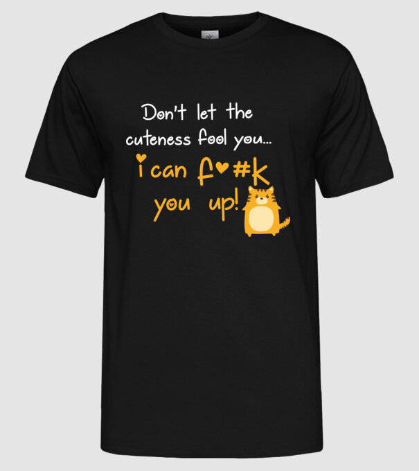 Cuteness model negru pe tricou