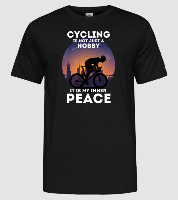 cycling is not just a hobby model negru pe tricou