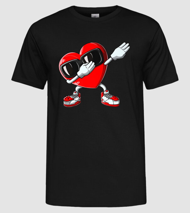 Dab inima model negru pe tricou