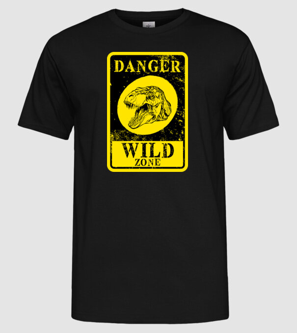 Danger wild zone model negru pe tricou