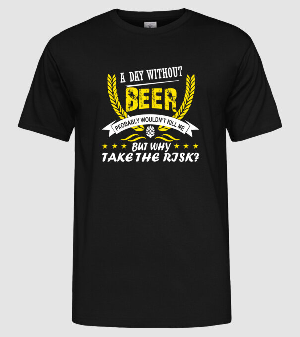 Day without beer model negru pe tricou