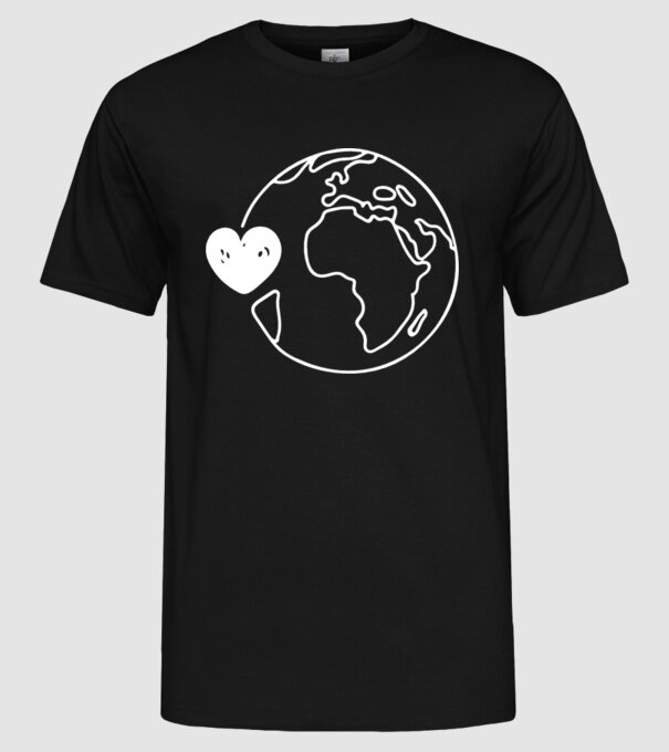 EarthLogo model negru pe tricou