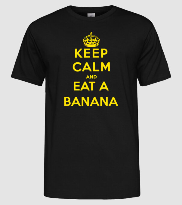 Eat banana model negru pe tricou