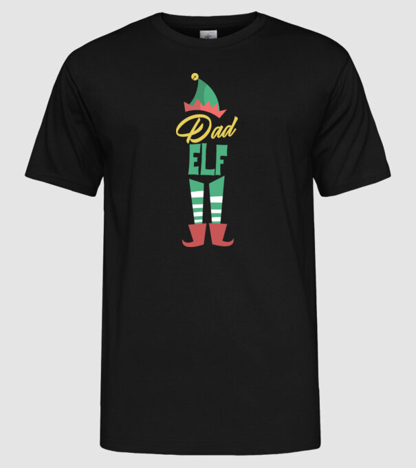 Elf family dad model negru pe tricou