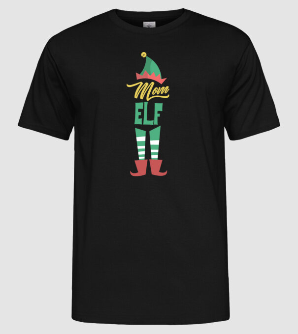 Elf family mom model negru pe tricou
