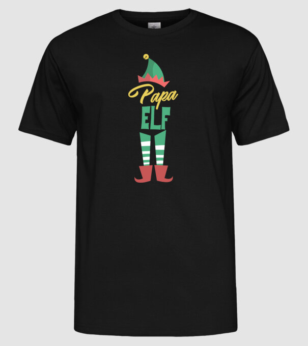 Elf family bunic model negru pe tricou