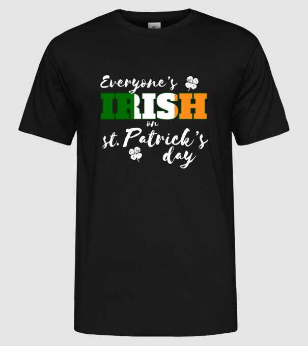 Everyone is irish flag model negru pe tricou
