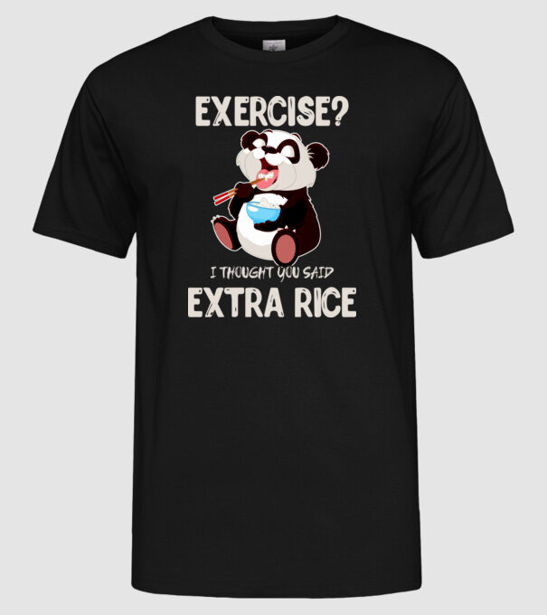Exercise panda light model negru pe tricou