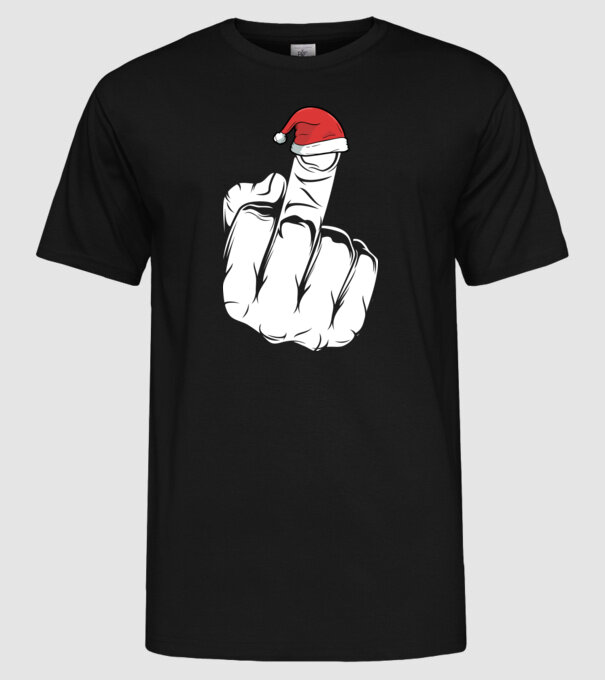 f u christmas model negru pe tricou