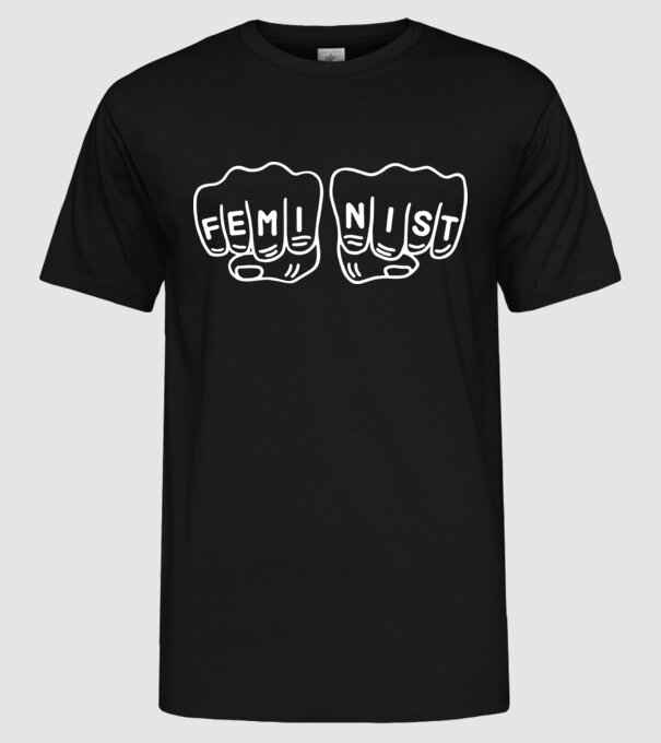 Feminist model negru pe tricou