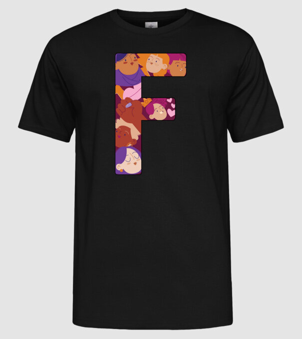 Feminism model negru pe tricou