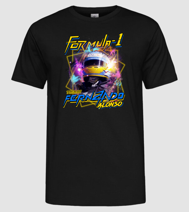 FORMULA 1 ALONSO model negru pe tricou