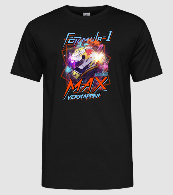 FORMULA 1 VERSTAPPEN model negru pe tricou