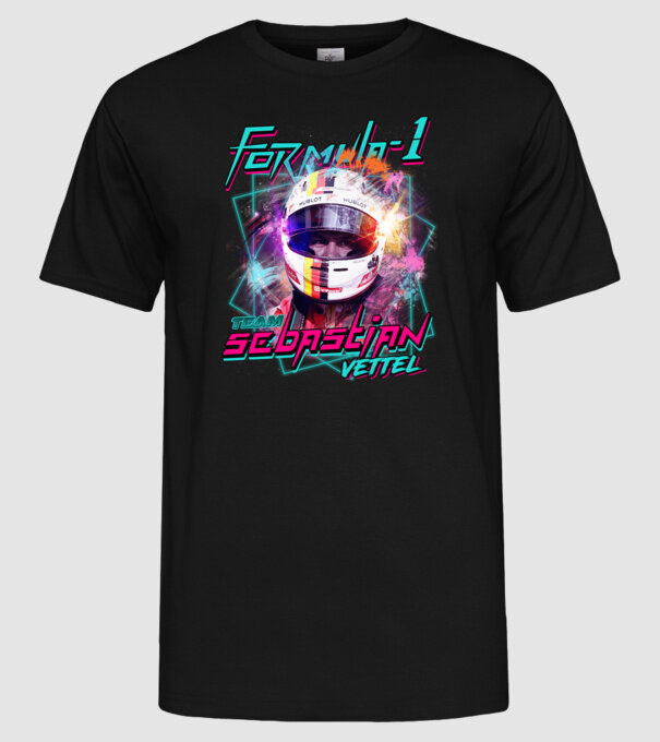 FORMULA 1 VETTEL model negru pe tricou