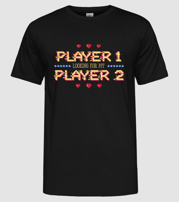 Gamer Love model negru pe tricou