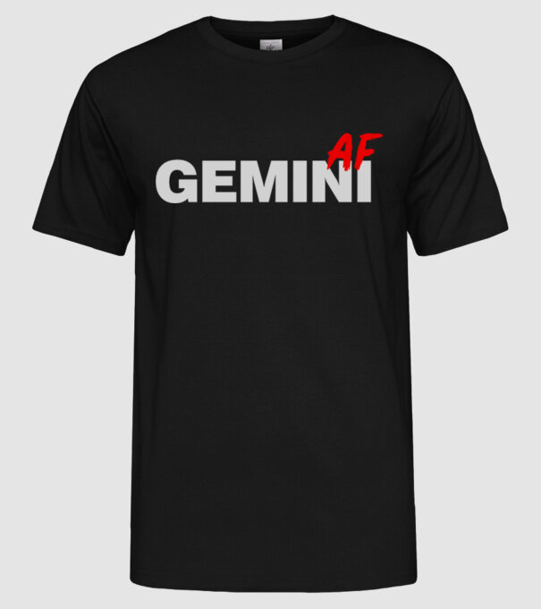 GEMINI as fuck model negru pe tricou