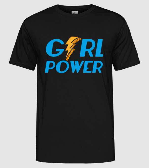 GirlPower model negru pe tricou