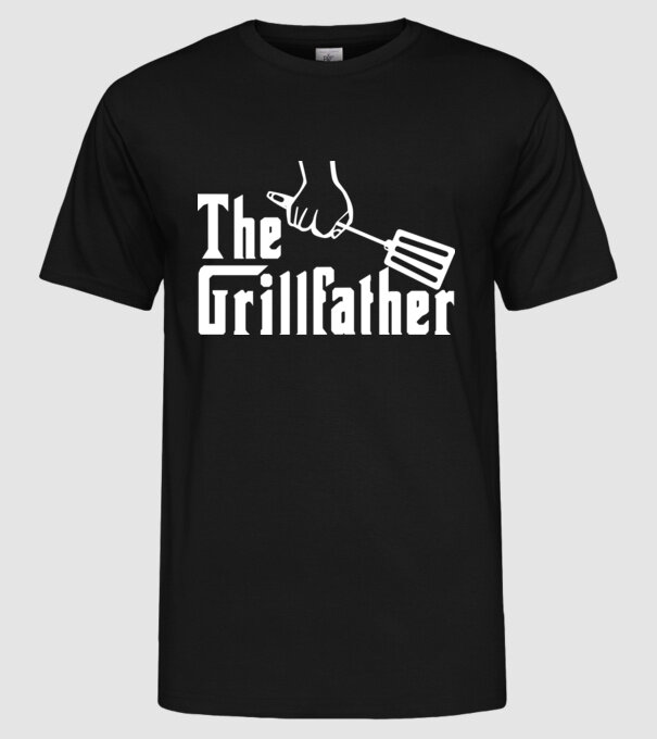 GrillFather model negru pe tricou