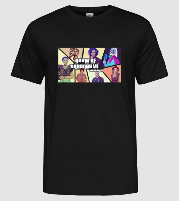 GTA Game of Thrones model negru pe tricou