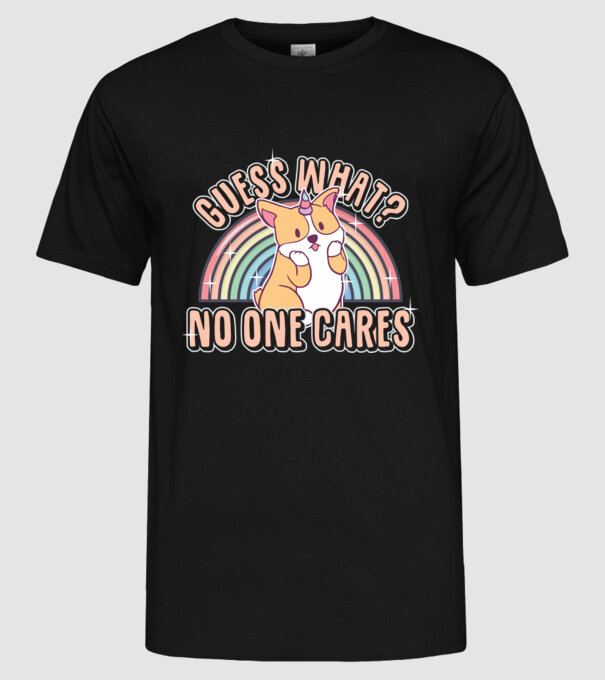 Guess what corgicorn model negru pe tricou