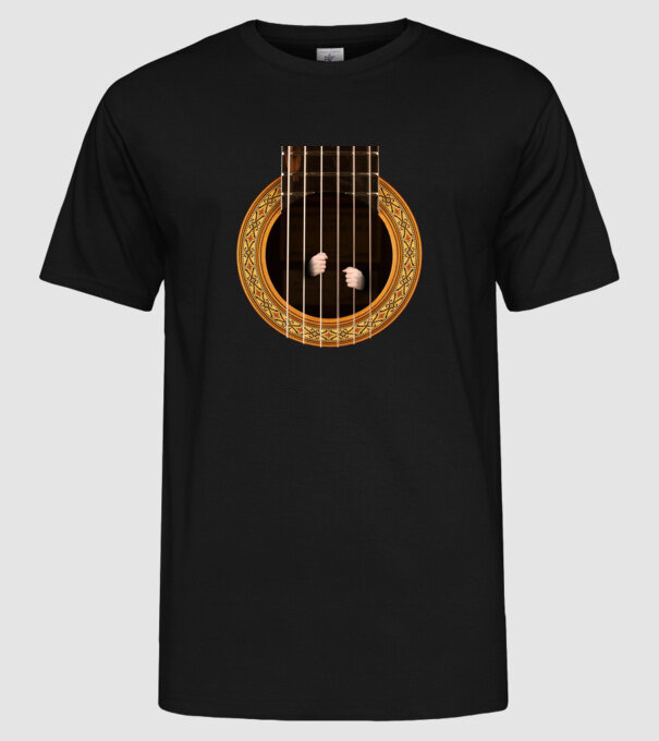 Guitar prison model negru pe tricou