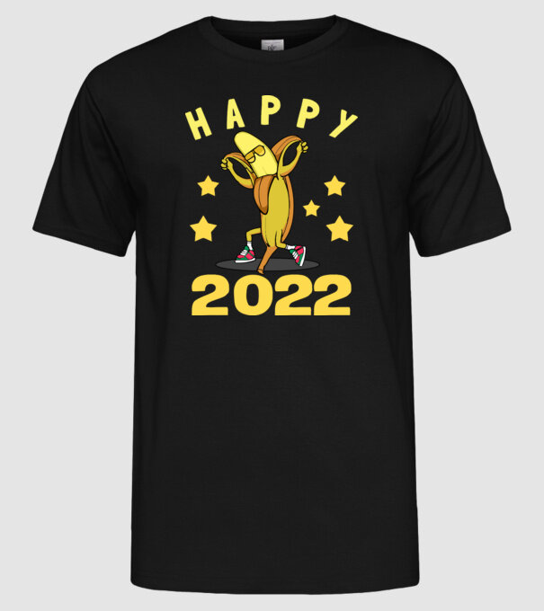 Happy new year Banana model negru pe tricou