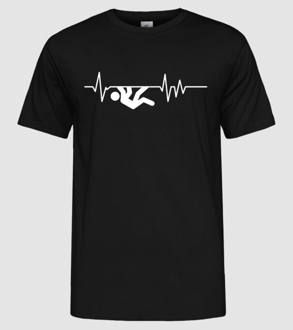 Heartbeat escaladare model negru pe tricou
