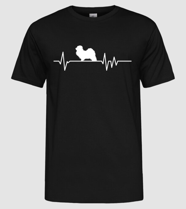 Heartbeat silueta Havanez model negru pe tricou