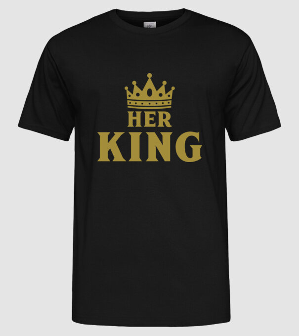 Her King model negru pe tricou