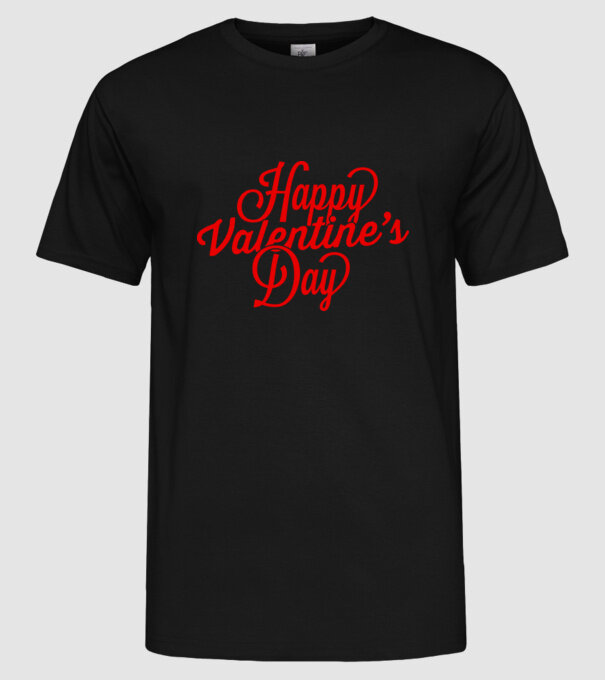 Happy Valentines day model negru pe tricou