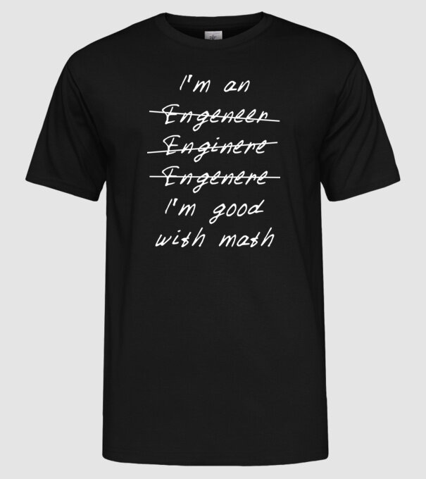 'I''m good with math' model negru pe tricou