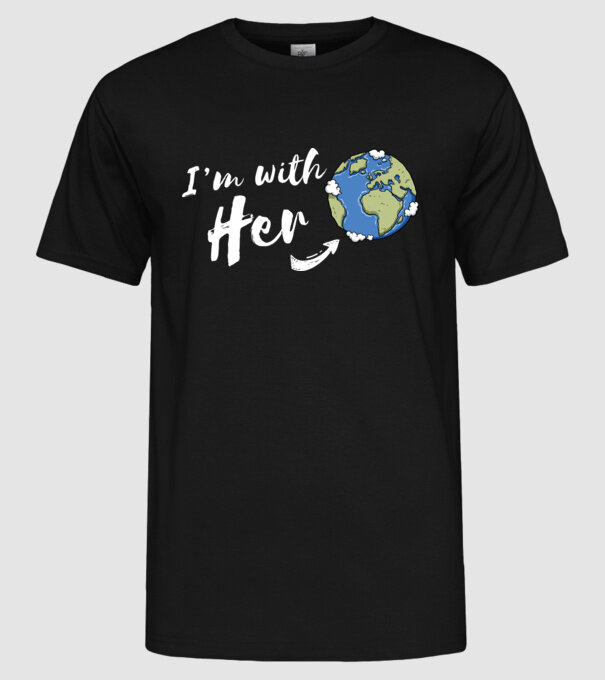 'i''m with her' model negru pe tricou