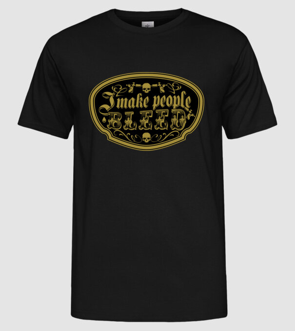 I make people bleed model negru pe tricou