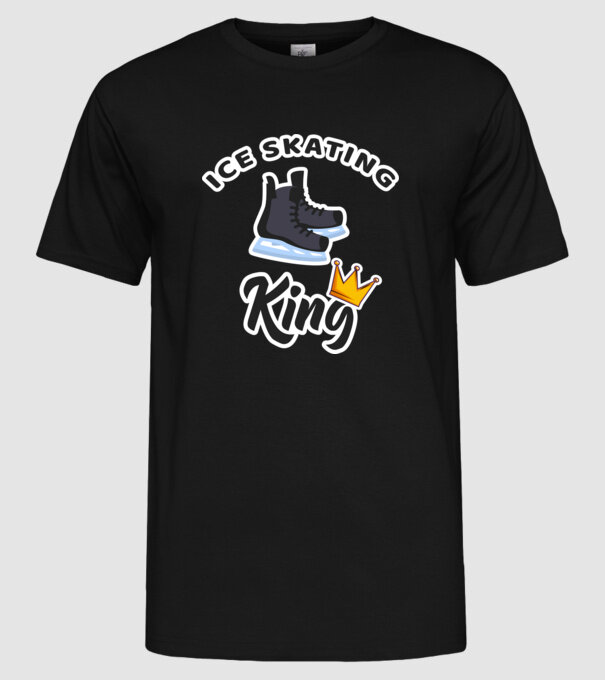 Ice skatin King model negru pe tricou