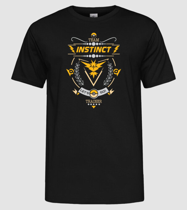 Instinct team model negru pe tricou