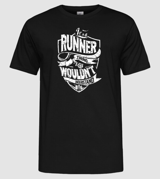 'It''s a runner thing' model negru pe tricou