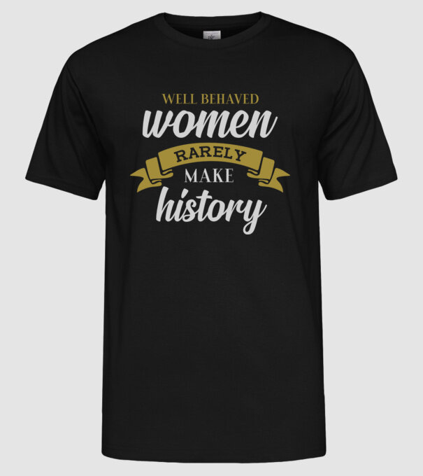 Fete bine educate model negru pe tricou