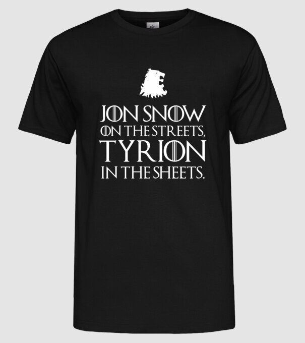 Jon Snow streets model negru pe tricou